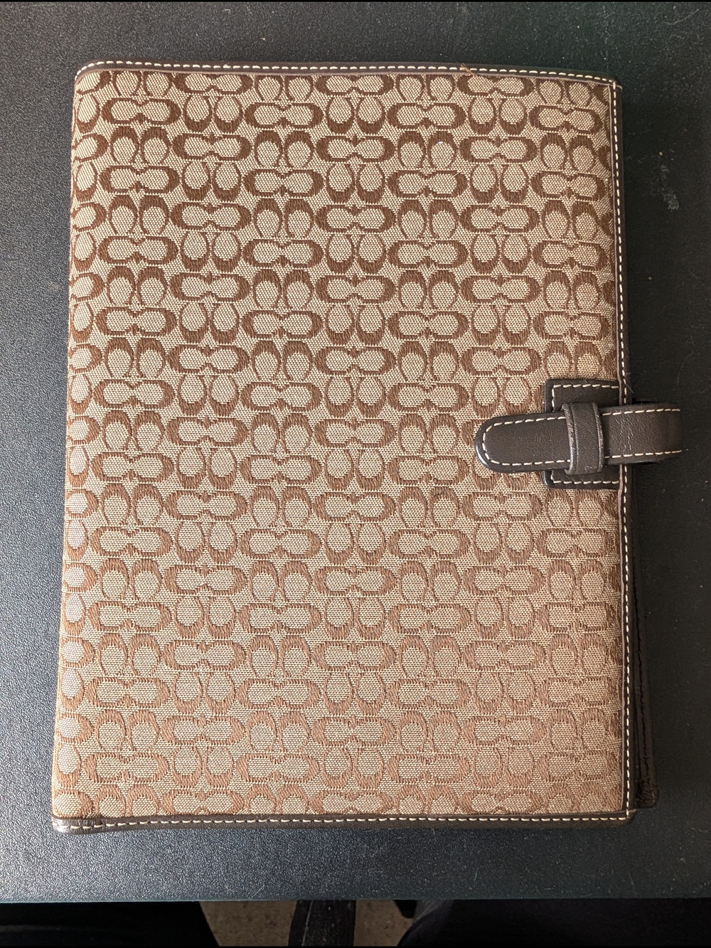 Coach Signature Canvas Organizer in Tan and Brown